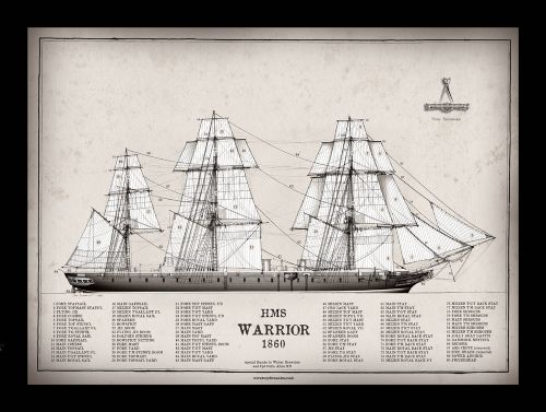 11) HMS Warrior 1860 - signed print
